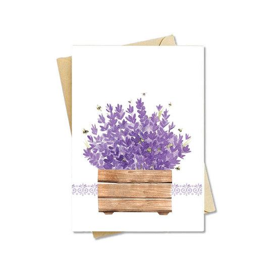 Beehive Shoppe 8 Cards & Envelopes Handmade Watercolor Lavender BeeLavender