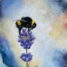 Pelindaba Lavender Giclee on Hardboard - "Lavender & Bee 2" by Lamoreaux