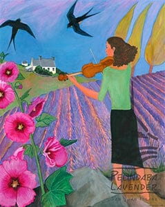 Pelindaba Lavender Greeting Card - "Fiddle Over The Field" by Johnston