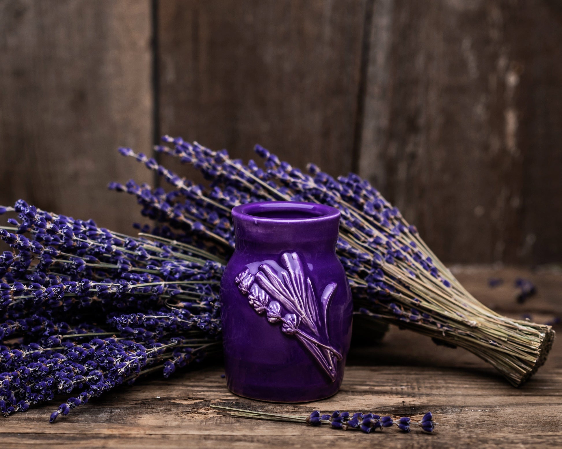 True Lavender Collective Purple Lavender Small Ceramic Vase