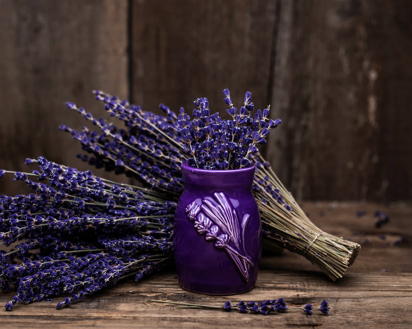 True Lavender Collective Purple Lavender Small Ceramic Vase