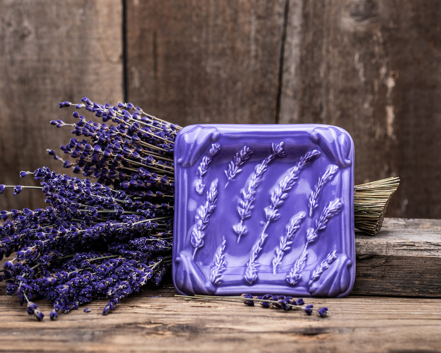 True Lavender Collective Periwinkle Lavender Soap Dish - Square