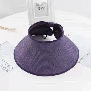 True Lavender Collective Purple Foldable Beach Straw Hat | Wide Brim