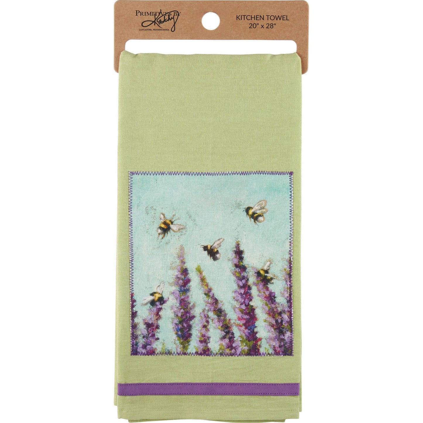 True Lavender Collective Lavender & Bees Kitchen Towel