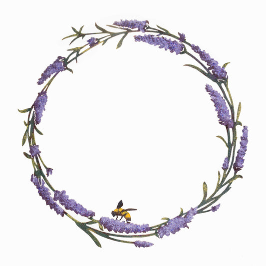 True Lavender Collective Lavender & Bee Metal Wreath